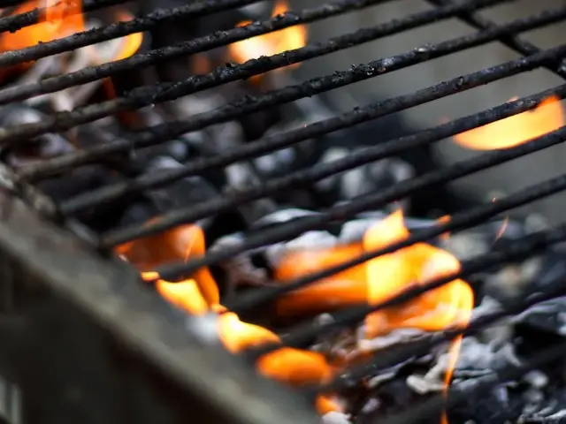 Угли и решётка гриля